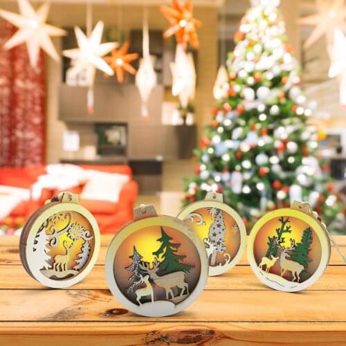 2021 New Elk Pendant for Christams Tree Decorative with Soft Light Christmas Tree Elk Hanging Ornament for Bedroom Decor