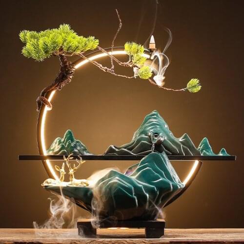 New Chinese style flowing water furnishing articles Zen garden back censer furnishing articles Tea house furnishing articles