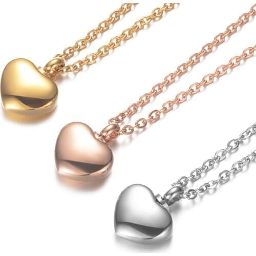 Heart Shaped Memorial Urns Necklace Human/ Pet Ash Casket Cremation Pendant 4 Colors Stainless Steel Jewelry Can Open