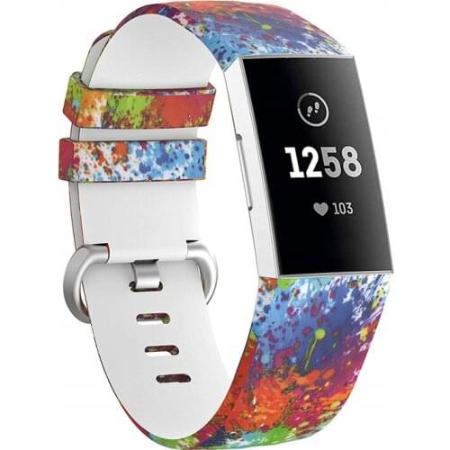 Print Silicone Straps for Charge 3 Bands Smartwatch with Metal Buckle Design Small Large Wristband High quality 10.15