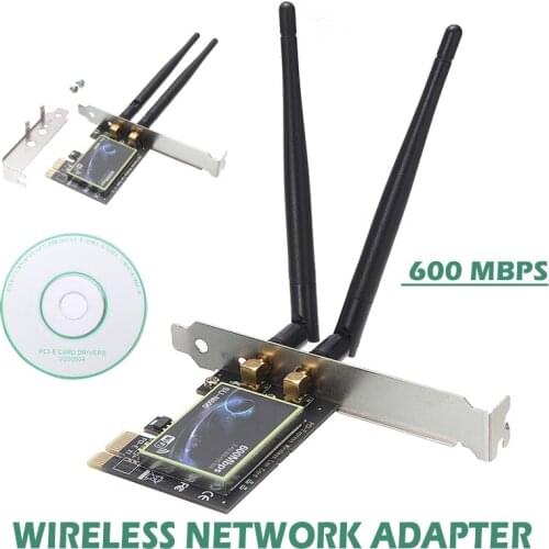 Pohiks 1pc Dual Band 2.4Ghz/5Ghz PCI-E WiFi Wireless Card Adapter High Speed 600Mbps Network Card For Desktop Computer