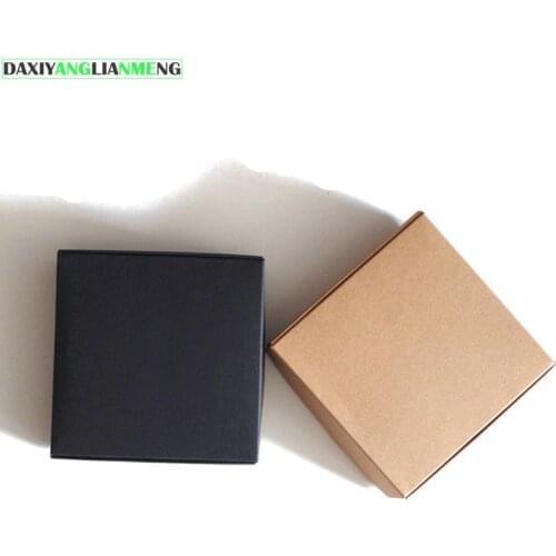 50pcs/lot Vary Sizes Retro Kraft Paper White/Black Folding Gift Present Packing Boxes, Wedding Party Favor Earring Handmade Soap