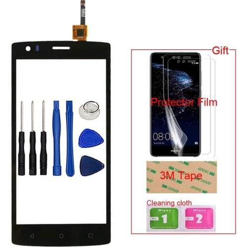 5.0'' Mobile Touchscreen For Fly FS502 Cirrus 1 FS 502 Touch Screen Glass Digitizer Panel Lens Sensor + Protector Film Tape