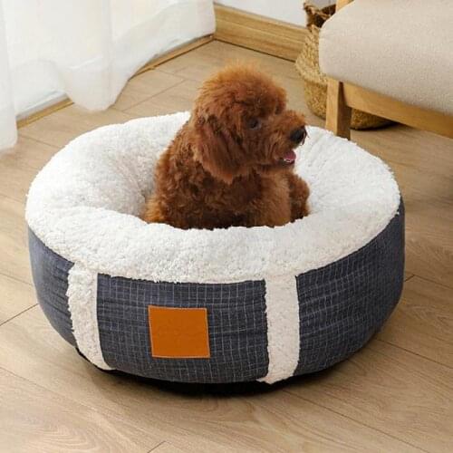 Gray Plaid Warm Flannel Pet Bed Plush Cat Pad Large And Small Kennel Dog Kennel Outdoor/indoor Size 40cm 50cm 60cm 80cm
