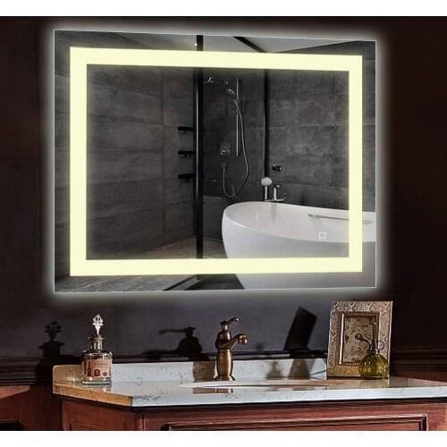 HAUSCHEN M00509 32 x 40 inch IP44 Waterproof 3000K Warm Yellow LED Lighted Vanity Bathroom Mirror