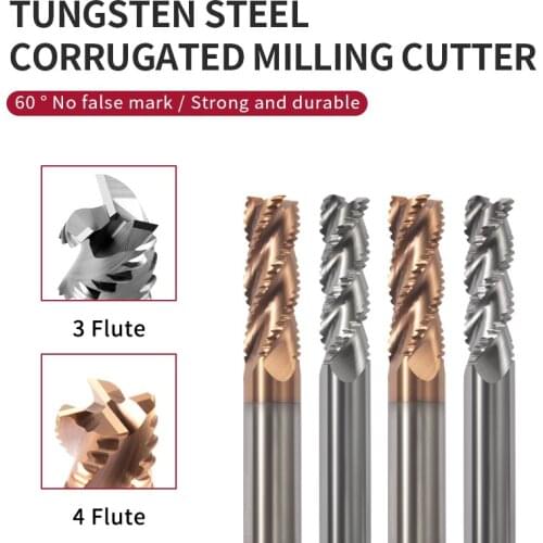 1pcs /5pcs/10pcs 3Flute D4*D4*50L/D5*D5*50L /D20*D20*100L CNC machining machine tool tungsten steel alloy corrugated milling cut