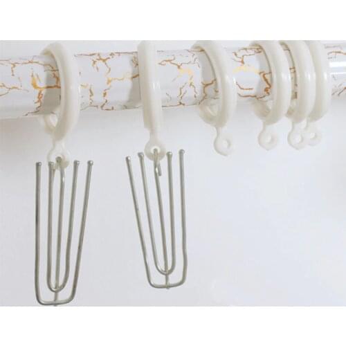 15pcs New Product Curtain Hooks 4 feet Synthesis Metal DIY Curtain Accessory Hooks for Curtain Poles
