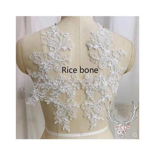 8PCS New Design Lace Wedding Dress Veil Silver bone Applique Bridal Headdress Collar Lace Fabric Patch Handmade DIY