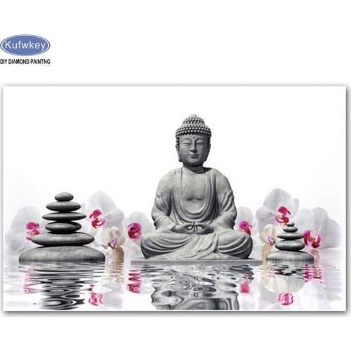 5d diy diamond painting cross stitch 3d diamond embroidery kits Buddha statue picture diamond mosaic Home Decor wall painting