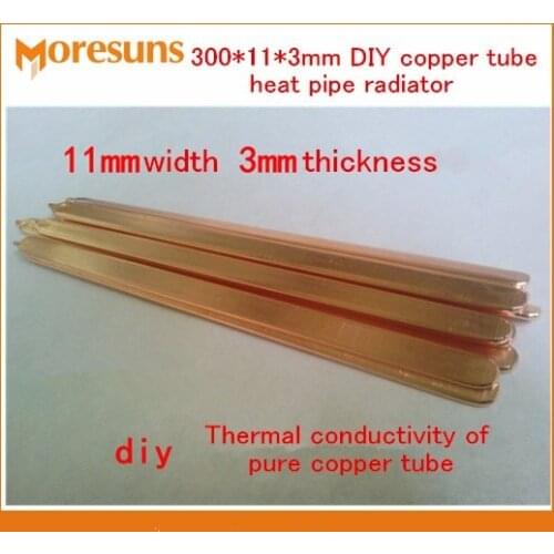 Free Ship 5pcs 300*11*3mm DIY Sintered heat pipe/copper tube heat pipe radiator/Thermal conductivity of pure copper tube