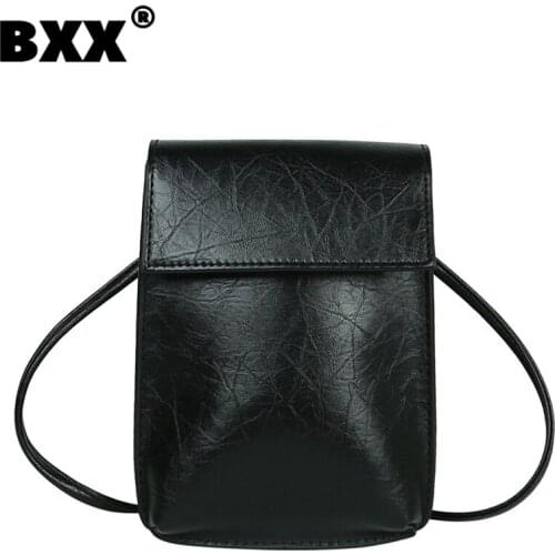 [BXX] Woman New Brief Retro Mini Phone Bag PU Leather Personality All-match Crossbody Shoulder Bag Fashion Tide 2021 GF0330