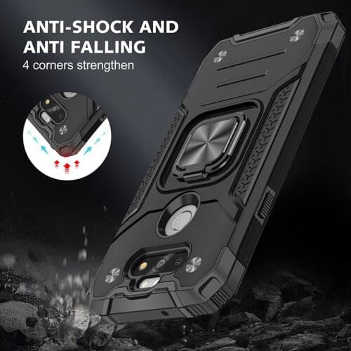 Magnetic Metal Ring Stand Armor Shockproof Case For LG K31 K51 K61 Q61 K40S K50S K51S Aristo 2 3 4 5 Soft TPU Hard PC Back Cover