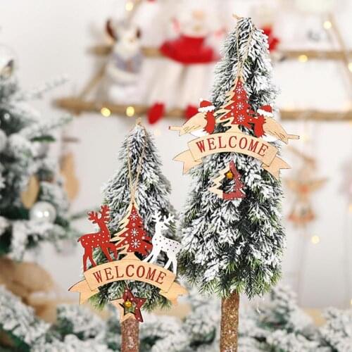Color Elk Christmas Tree Ornament Bell Alphabet Wooden Hanging Pendants New Year 2022 Christmas Decoration For Home