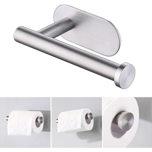 Stainless Steel Toilet Paper Holder Wall Bathroom Tissue Roll Hanger Storage Rack Hanging Shelf Kitchen Paper Holder Accessories