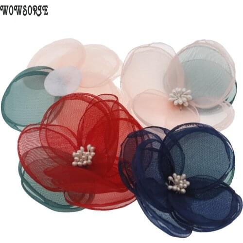 Baby 8cm DIY Lotus Flowers Accessory Boutique Wedding Decoration Flower Without headband No Clip girl Hair Accessories 5pcs/lot