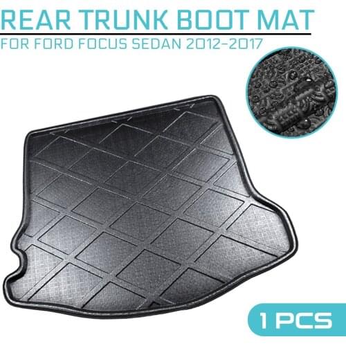 For Ford Focus Sedan 2012-2013 2014 2015-2017 Car Floor Mat Carpet Rear Trunk Anti-mud Cover