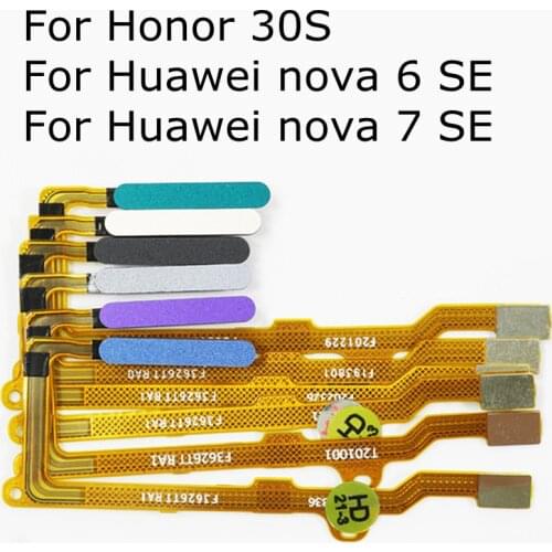 For Huawei nova 6 7 SE Honor 30S Fingerprint Scanner Touch Sensor Home Button Return Flex Cable