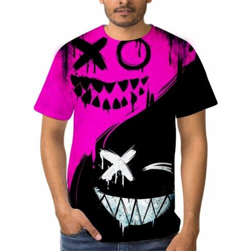 Xoxo Devil Smiling Face Pattern 3d Printed T-Shirt Fashion Cool MenS Street Casual Tshirts O-Neck Short Sleeve T Shirt Tee Tops