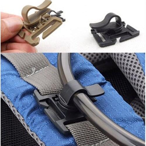 Outdoor Camping Tool Water Tube Webbing Buckle Hose Clamp Fixed Rotation Snaps Clip for 25mm Molle Backpack Accessories FW008