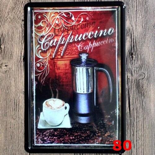 Cappuccino Coffee Retro Metal Tin Sign Plaque Poster Wall Decor Art Shabby Chic Gift