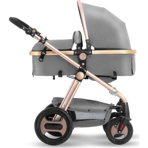 Babayfond high landscape baby stroller can sit reclining folding light portable four wheel shock absorber child baby stroller