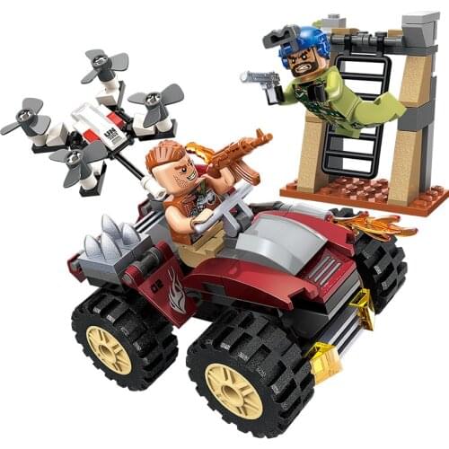 128PCS Enlightenment Assembled Building Blocks Thunder Mission 3202 Mountain Road Ambush Military Series Toy Gifts