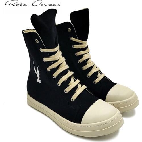 High Street Brand Rric Owens Embroidery Womens Sneakers Mens Sneakers Shoes Men Shoe Mens Casual Shoes Canvas Boots