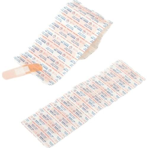 100Pcs/Pack Waterproof Band Aids Bandages First Aid Medical Anti-Bacteria Wound Plaster Multi Size Home Travel Emergency Kits