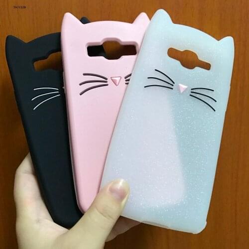 Cute Cartoon Beard Cat Soft Silicone Case For Samsung Galaxy A5 2016 A3 2017 J3 J5 J7 Pro Grand Prime G530 G531 Back Cover