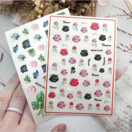 Fashion New Arrival Hot Selling Nail Stickers Flowers Nail Art Nail Ornament Nail Polish Manicure Hand Decors Women Girls Gifts