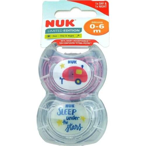NUK CHUPETE LIMITED EDITION DUO DAY&NIGHT 0-6 MESES SILICONA