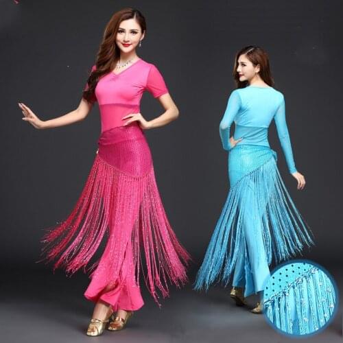 Tribal Belly dance clothing (tops+Split ends pants+Fringed hip scarf) 3pcs/set Indian belly dancing costume set