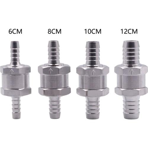 One Way 6/8/10/ 12mm 4 Size Valves Aluminium Alloy Fuel Non Return Check Valve One Way Fit Carburettor