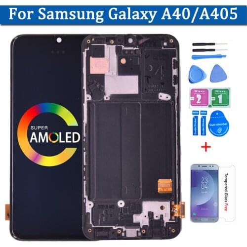 Original SUPER AMOLED LCD For SAMSUNG GALAXY A40 Display 2019 A405 Touch Screen Digitizer Assembly A40 LCD replacement repair