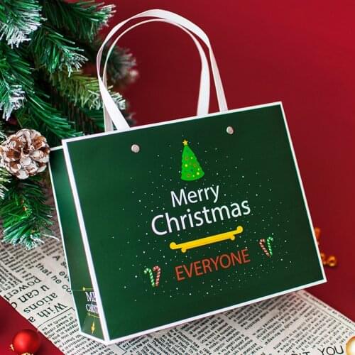 5PCS High Quality Merry Christmas Kraft Paper Gift Bags Christmas Theme Gift Bags New Year Party Favors Supply