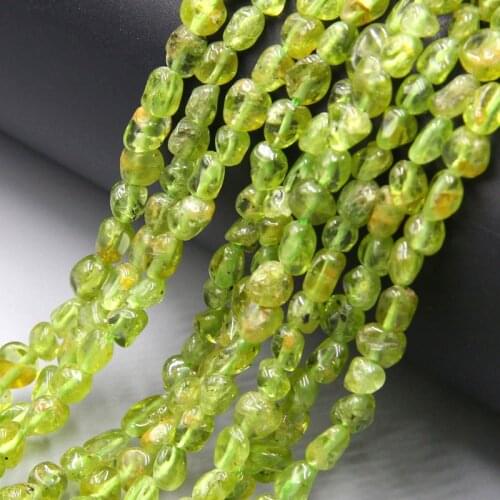 Natural freeform pebble 4-6 mm Olivine Peridot smooth loose Stone Beads For Jewelry Making DIY Bracelet Necklace wholesale bulk
