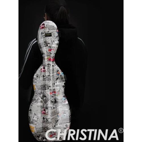 High quality Italy Christina rectangle violin case 4/4 carbon fiberglass case Violin accessories