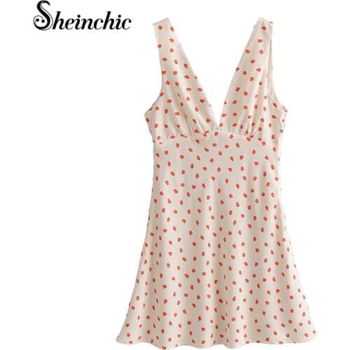 Sexy V-neck Backless Printed Dresses for Women 2021 Summer Vacation Bohemian Short Beach Dress Female