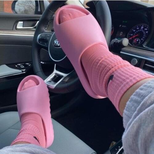 2021 Women Summer Slides Breathable Cool Beach Sandals Flip Flops Fish Mouth Solid Color Lightweight Laides Pink Slippers