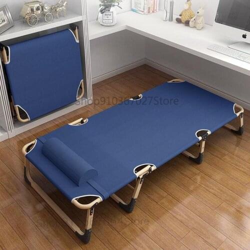 Folding Bed Single Bed Household Simple Lunch Bed Reclining Chair Folding Office Adult Nap Portable Bed Reclining Chair