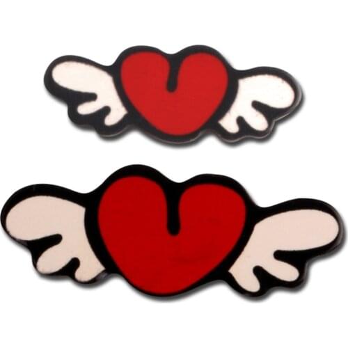20Pcs Mixed Acrylic Heart Wings Kawaii Cabochon Flatback Decoration Crafts Embellishments For Scrapbooking Diy Accessories
