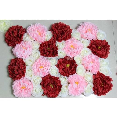 SPR Free Shipping-wholesale rose and peony flower wall backdrop artificial flower wedding occasion decoration