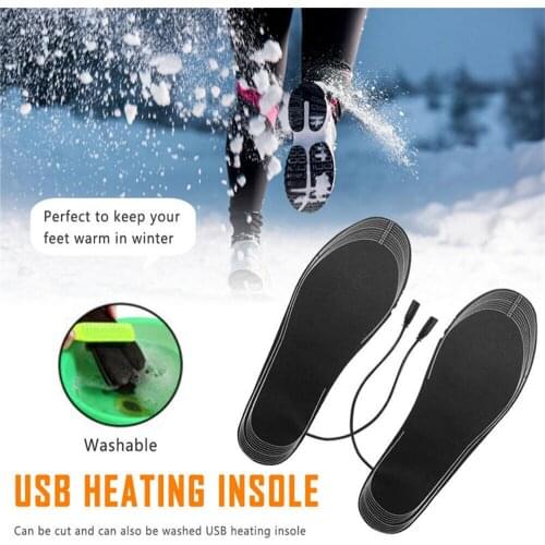 Unisex Electric Heated Insoles for Shoes Winter Warmer Foot USB Charging Heating Insole Boots Rechargeable Heater Pads Soles