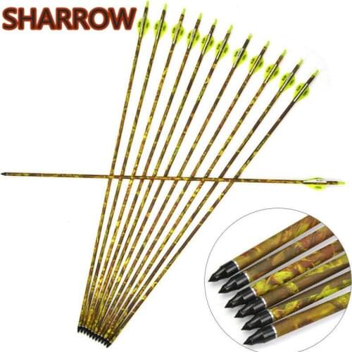 6/12pcs 32" Archery Carbon Arrow SP 600 Hunting Carbon Arrows Replaceable Broadhead For Bow Outdoor Hunting Shooting Accessories