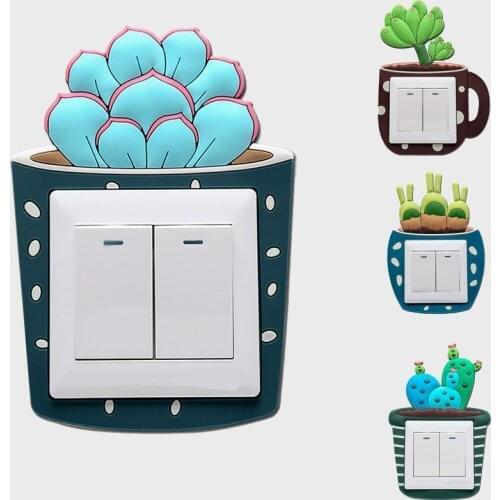 Luminous 3D Light Switch Stickers Wall Stickers Switch Cover Socket Protector Wall Self-Adhesive Decor For Home Room Decoration