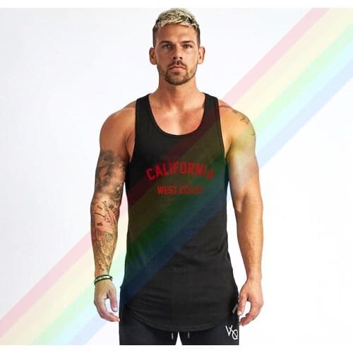 California West Coast Red Logo Comfortable Bodybuilding Tank Tops For Men Summer Gym Clothing Customized Vest Shirts