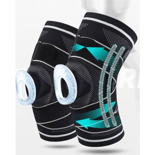New 1 PCS Elastic Sports Safety Hiking Basketball KneePads Compression Knee Pads Brace Silicone Cushion Knee Support Protection
