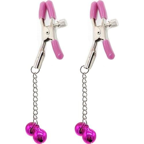 Women Sexy Nipple Clamp Breast Double Bell Pendant Nipple Clamps Fetish Flirting Pinzas Pezones Sex Toys For Woman