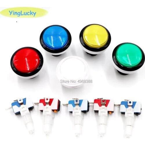 1pcs 46mm 12V arcade led illuminated round button with microswitch for Arcade game machine accessories