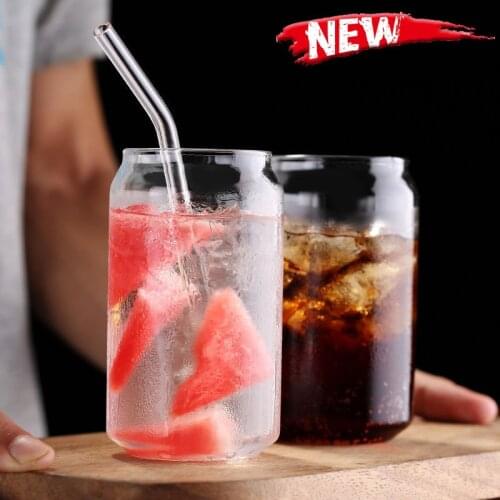 2021 Transparent Glass Cup Tea Juice Cup INS Style Milk Coffee Mug Cocktail Wine Glass Summer Drink Cup Durable Drinkware